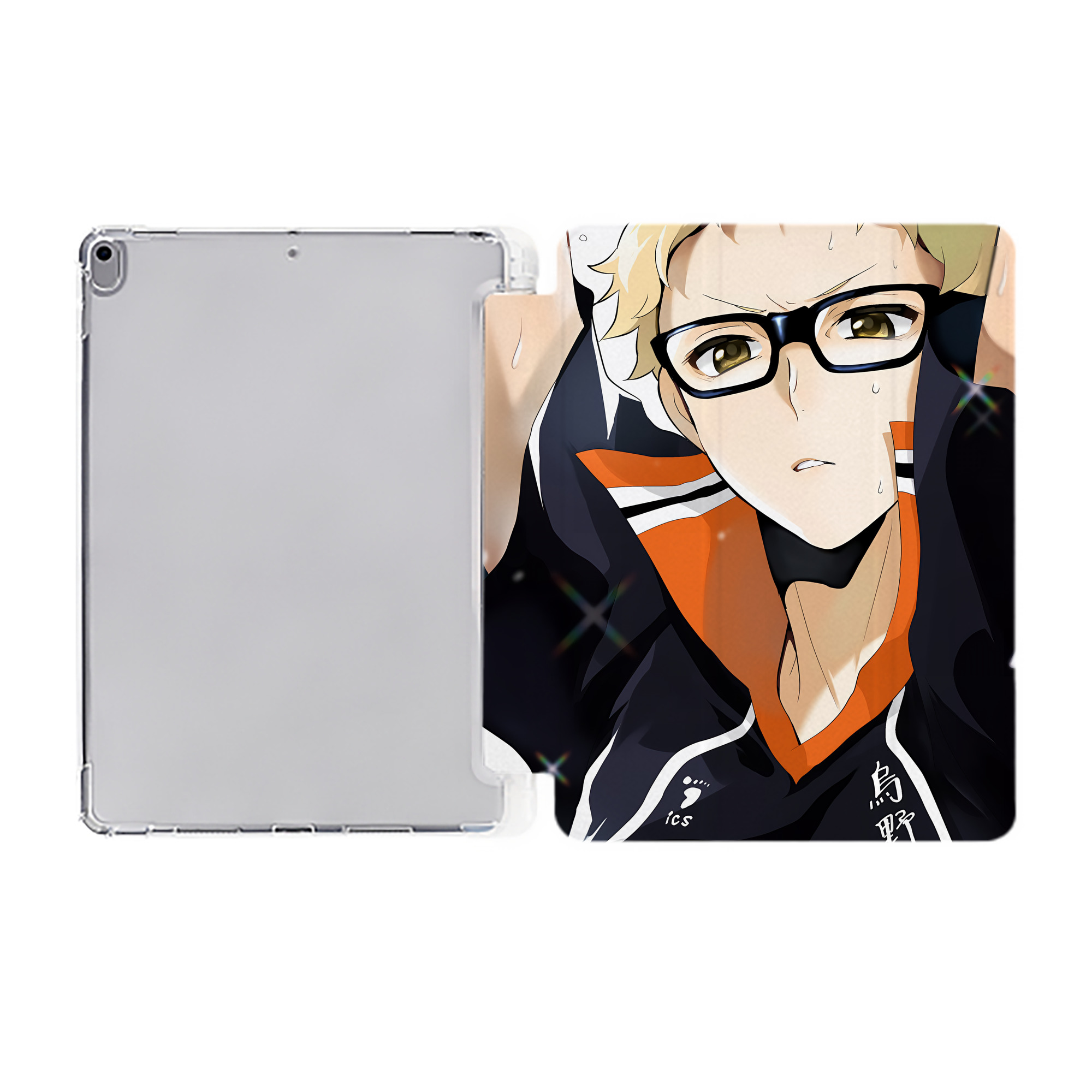 （画像用） ハイキュー!! Haikyu!! IPad ケース ペン収納付き 三つ折りスタンド PUレザー×シリコン 対応機種9.5/10.5/10.9インチ